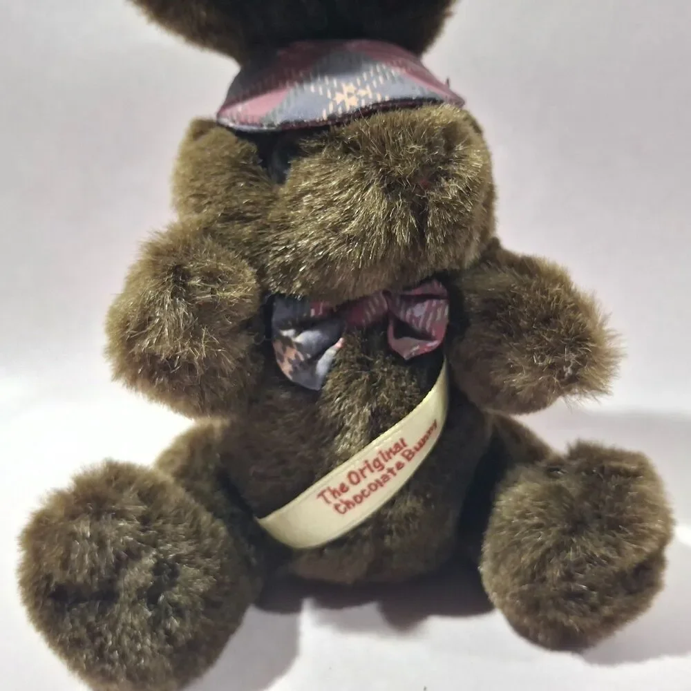 Tb Trading Co The Original Cocolate Bunny w Bow Tie Visor Sitting 7.5 inches